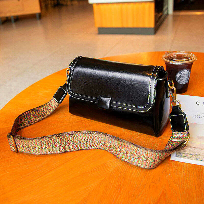 Genuine leather women's 2025 new fashionable cowhide versatile commuting simple and stylish small square bag single shoulder crossbody bag