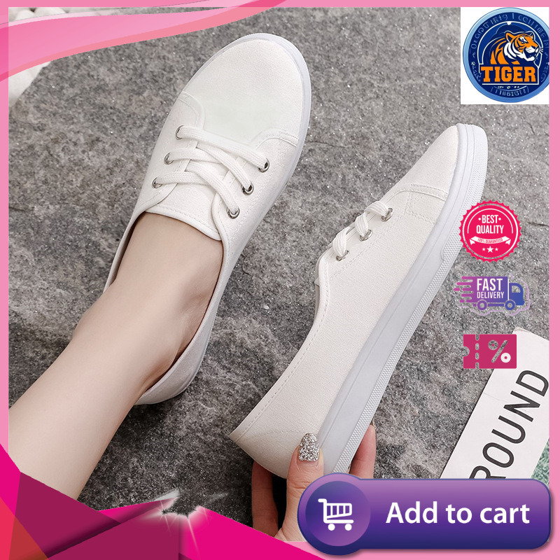 Ddmytiger New White Canvas Women S Board Ulzzang Korean Edition Versatile Summer And Autumn Student Cloth Shoes Outdoor Shoes