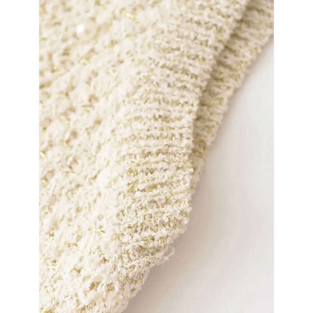 TRZA-Women's Faux Pearls Knit Mini Dress, O Neck, Sleeveless, Female Dresses, Chic Fashion
