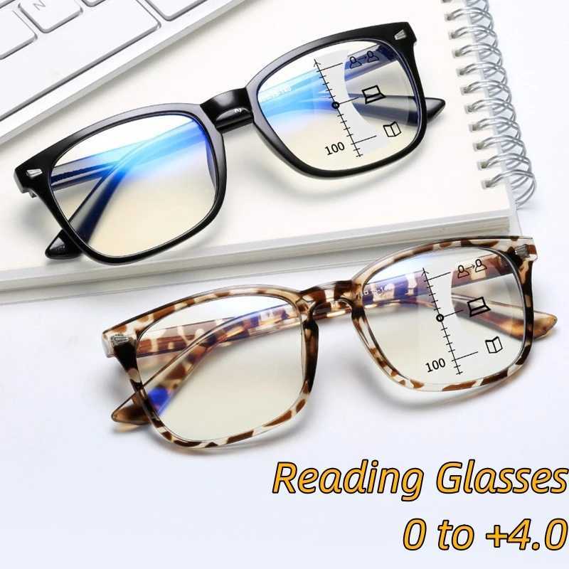 Progressive Multifocal Anti Blue Reading Glasses Intelligent Zoom Far and Near Dual Light Presbyopic Glasses Optical Eyeglasses W250513