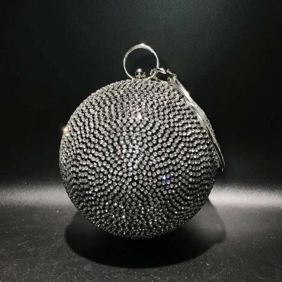 Designer Bag 2025 2025 Round Ball Dia Studded Party Dinner Cute Hand-Held Diagonal Chain Socialite Dress Full Of Dias Women's Bag Luxury Bag