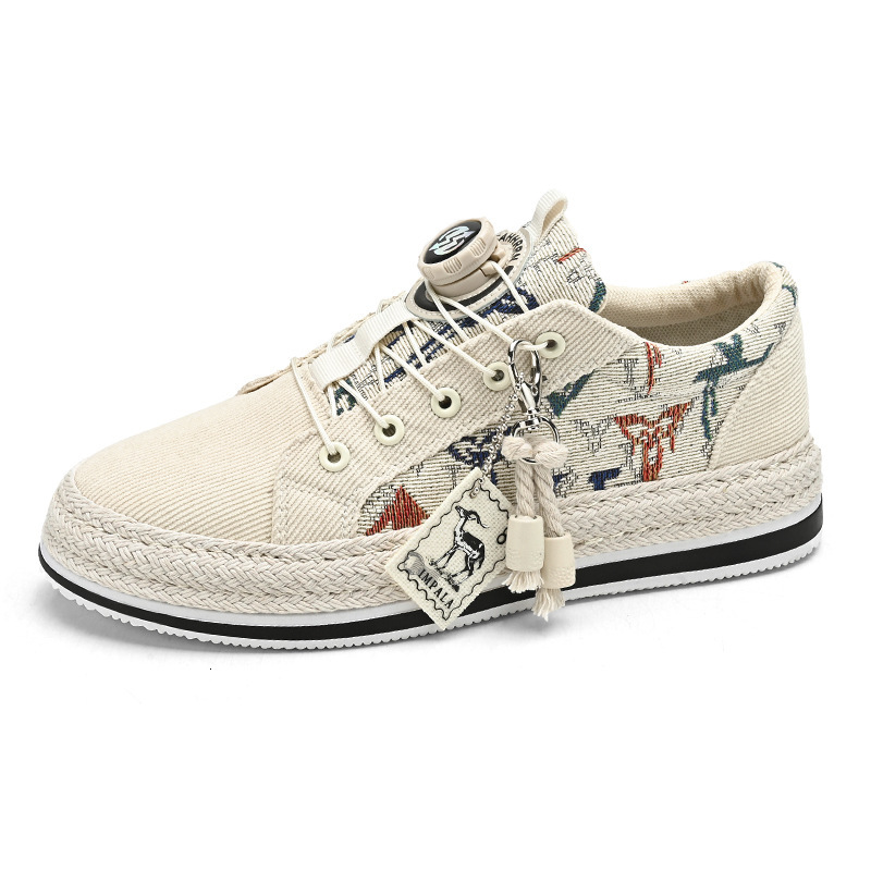 Designer Button lazy shoes for men in 2025, hot selling corduroy anti slip breathable casual youth versatile thick soled trendy men's board shoes