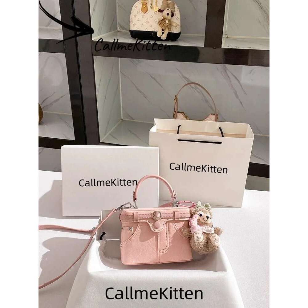 Designer Denim Square Bags With High Quality Lovely Doll Pendant Popular And Sweet Shoulder Crossbody Bag For Gift