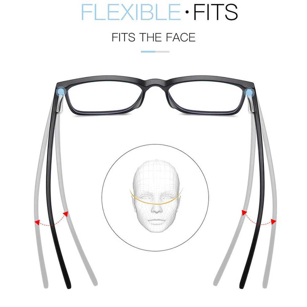 2025 Trending Blue Light Blocking Mens Glasses Gaming TR90 Matte Black Anti Ray Eyeglasses Computer Transparent Fashion Eyewear W250513
