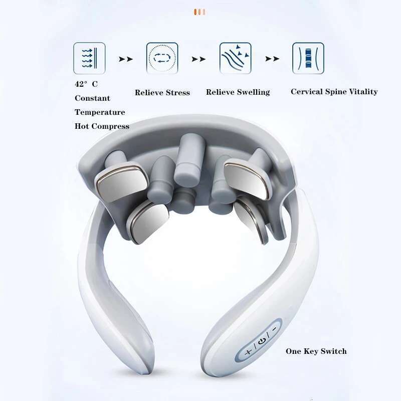 Smart Instrument Portable Shoulder Neck Cervical Vertebra Health Care Vibrator Heating Compress Massage