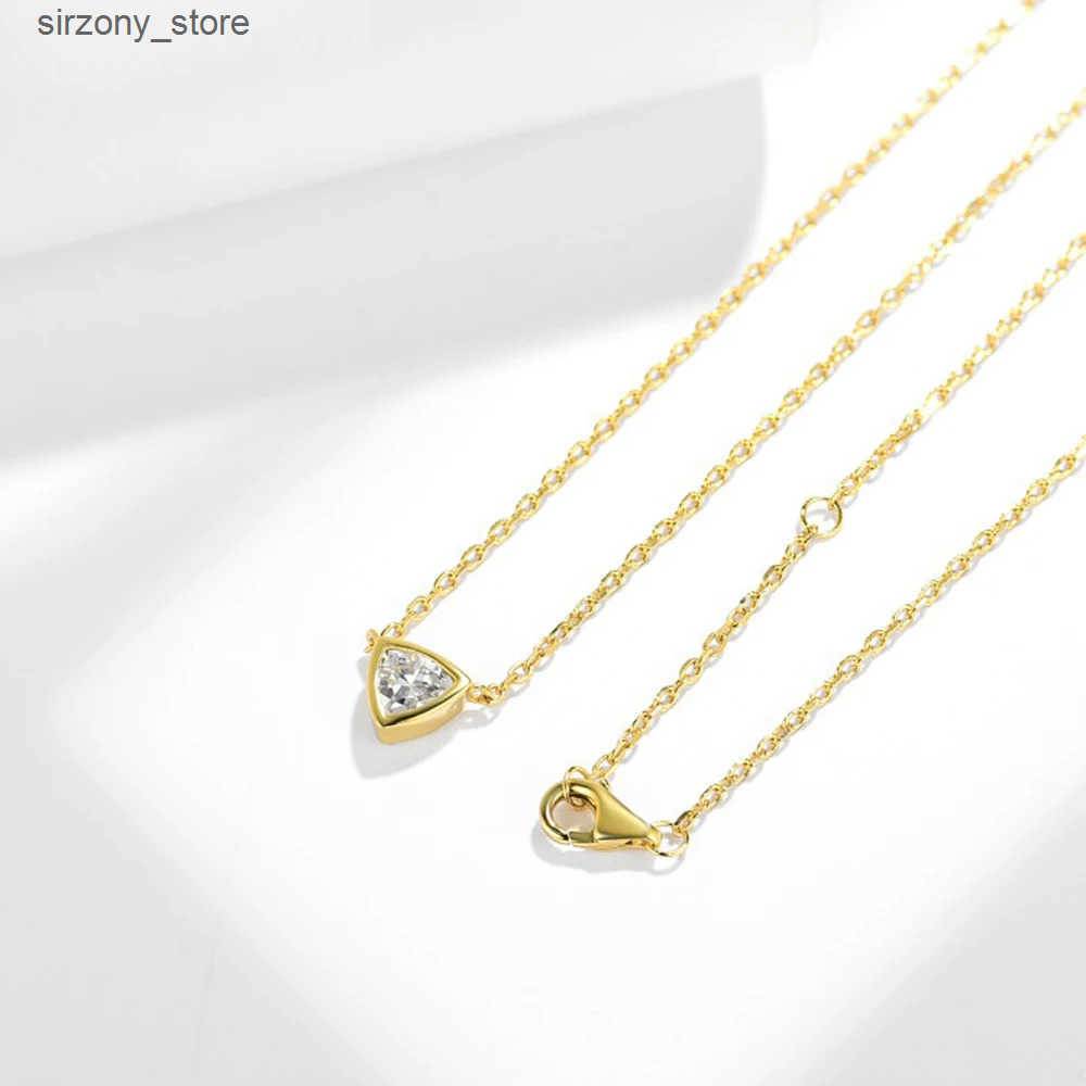 Serenity 0.5ct D Color Moissanite Diamond Necklace for Women S925 Sterling Silver Triangle Pendant Neck Chain Anniversary Gift z250513ZBMP