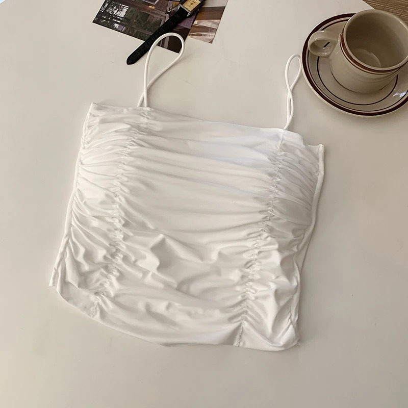 Women Summer Vest Tops Sleeveless Cotton Bustier with Pads Soft Elastic Wearresistant Crop Top Seamless Bralette Tees 250513