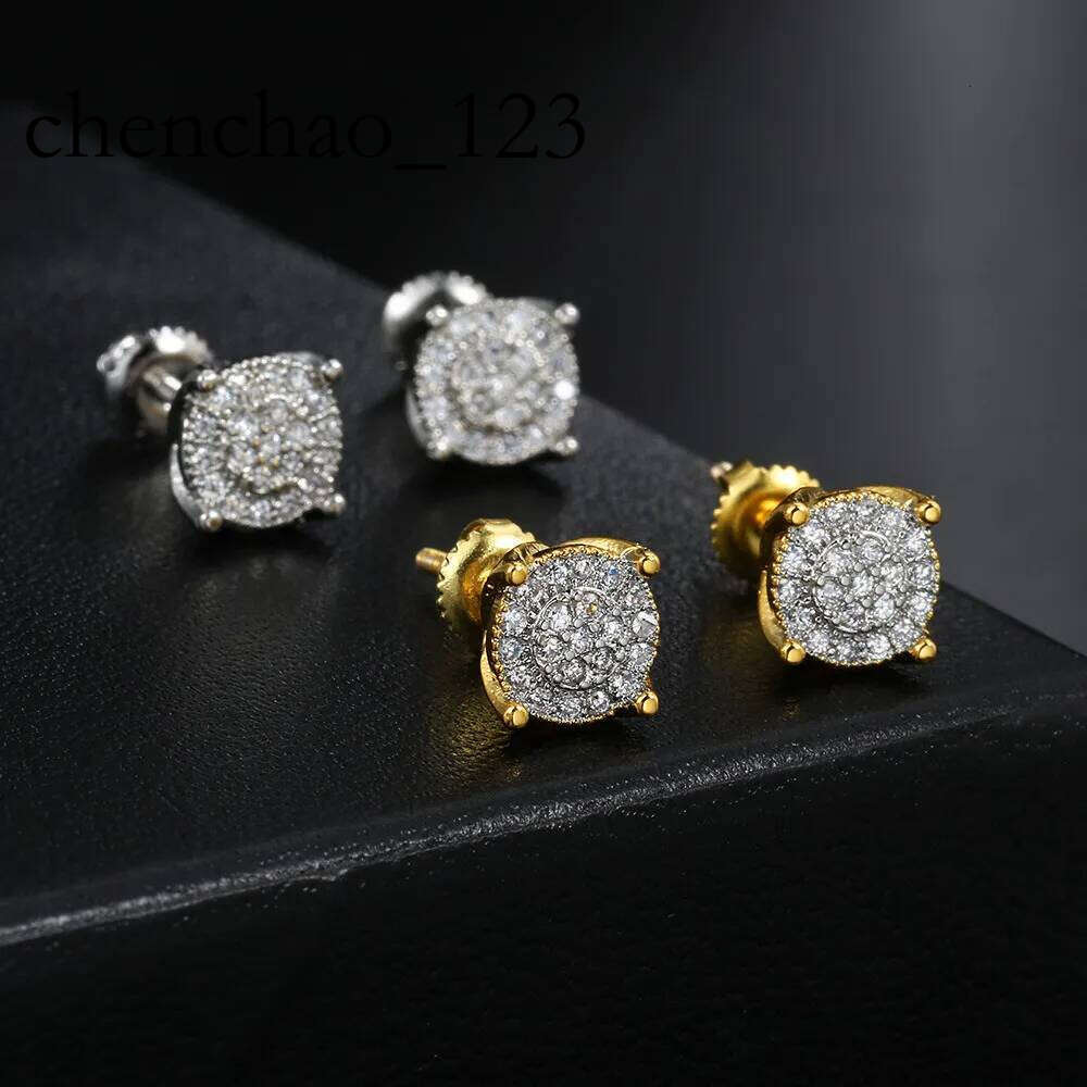 Hip Hop Personalized Thread Couple Same Style Full Dia Zircon Earrings Popular Ear Accessories Wholesale