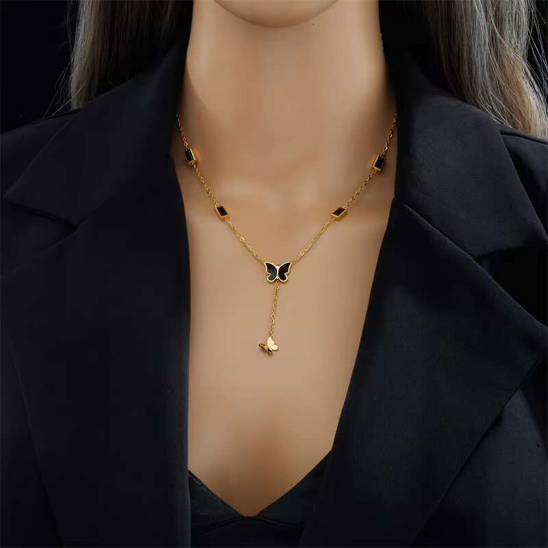 New Design Fashion Accessories Women's Gift Stainless Steel Chain Butterfly Pendant Necklace