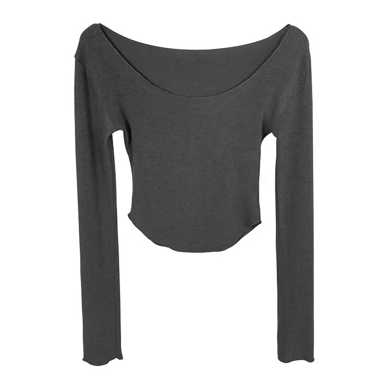 High Quality Plain T Shirt Women Elastic Basic Tshirts Female Casual Tops Long Sleeve Sexy Thin Tshirt See Through 250513