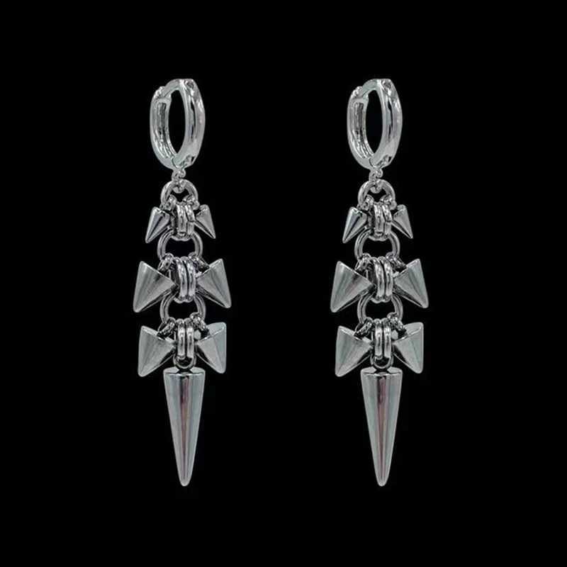 Gothic Stainless Steel Rivet Earrings Men Women Cool Accessories Aesthetic Korean Earrings Jewelry Punk Hip Hop Earrings Y250510
