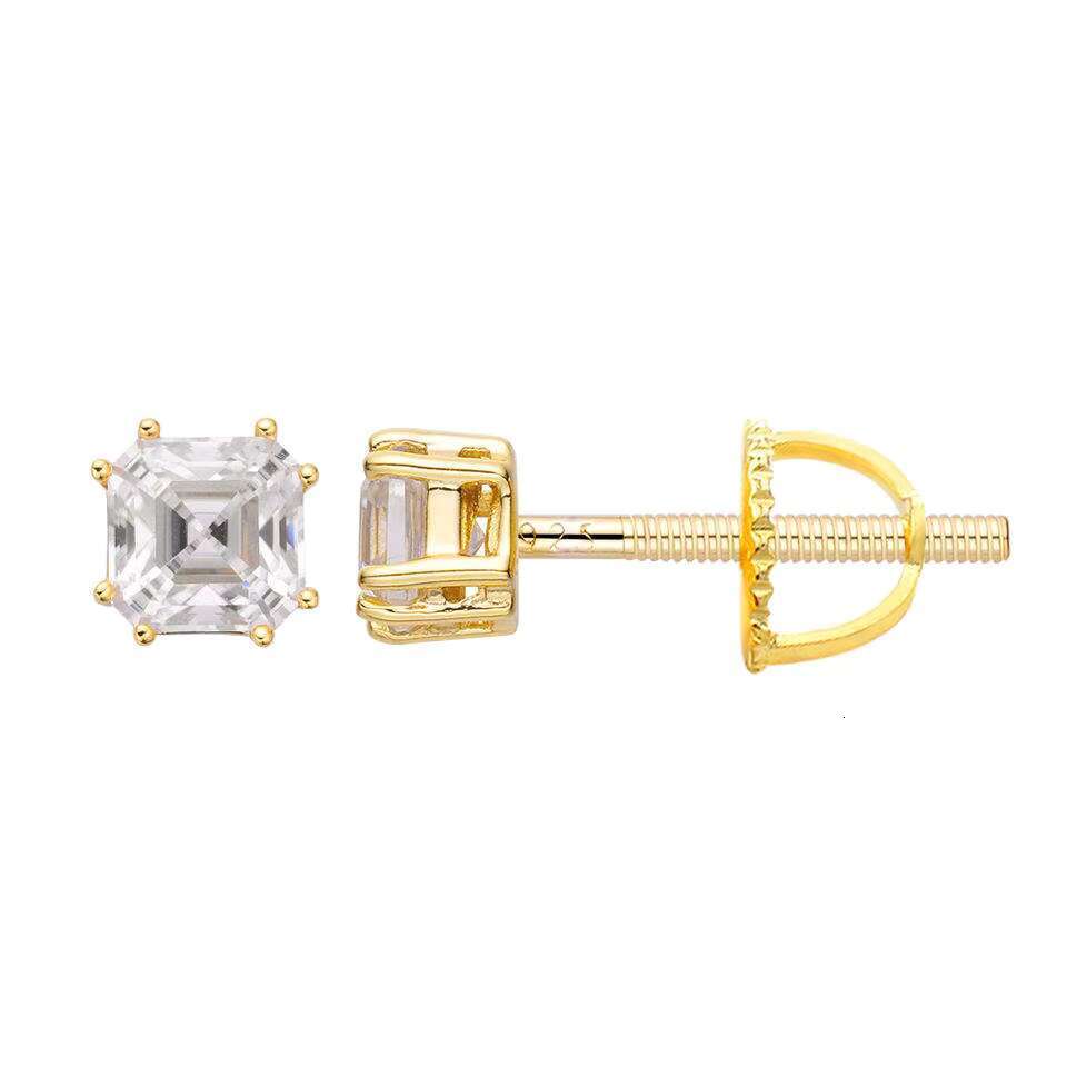 Trendy Custom Gold Earrings Jewelry Wholesale 925 Sterling Silver Vvs Moissanite Diamond Mens Stud Earrings for Men