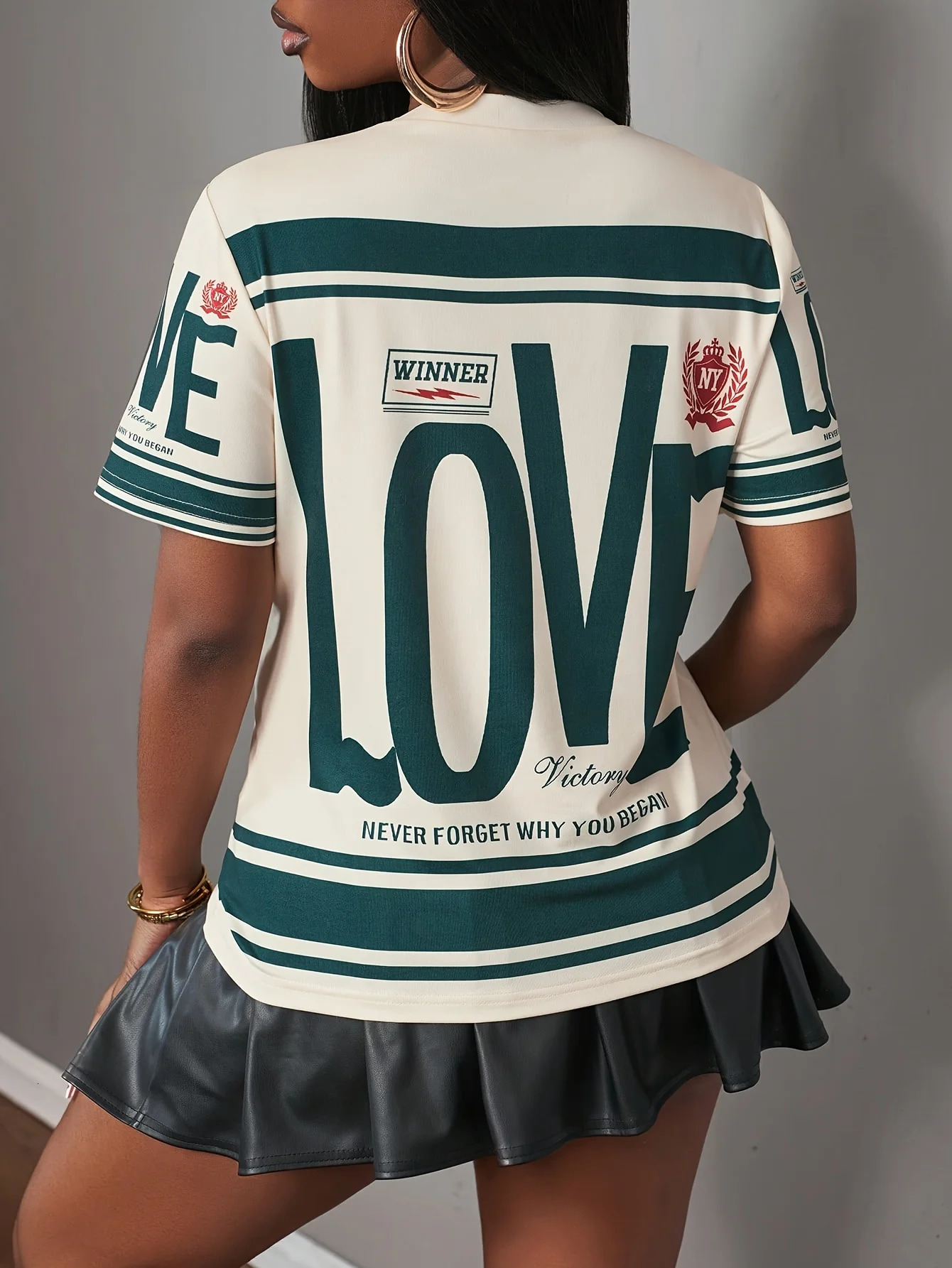 Fashionable Summer QuickDrying Loose Casual Womens ShortSleeved LOVE Pattern Letter Print ONeck Breathable Tshirt Top 250513