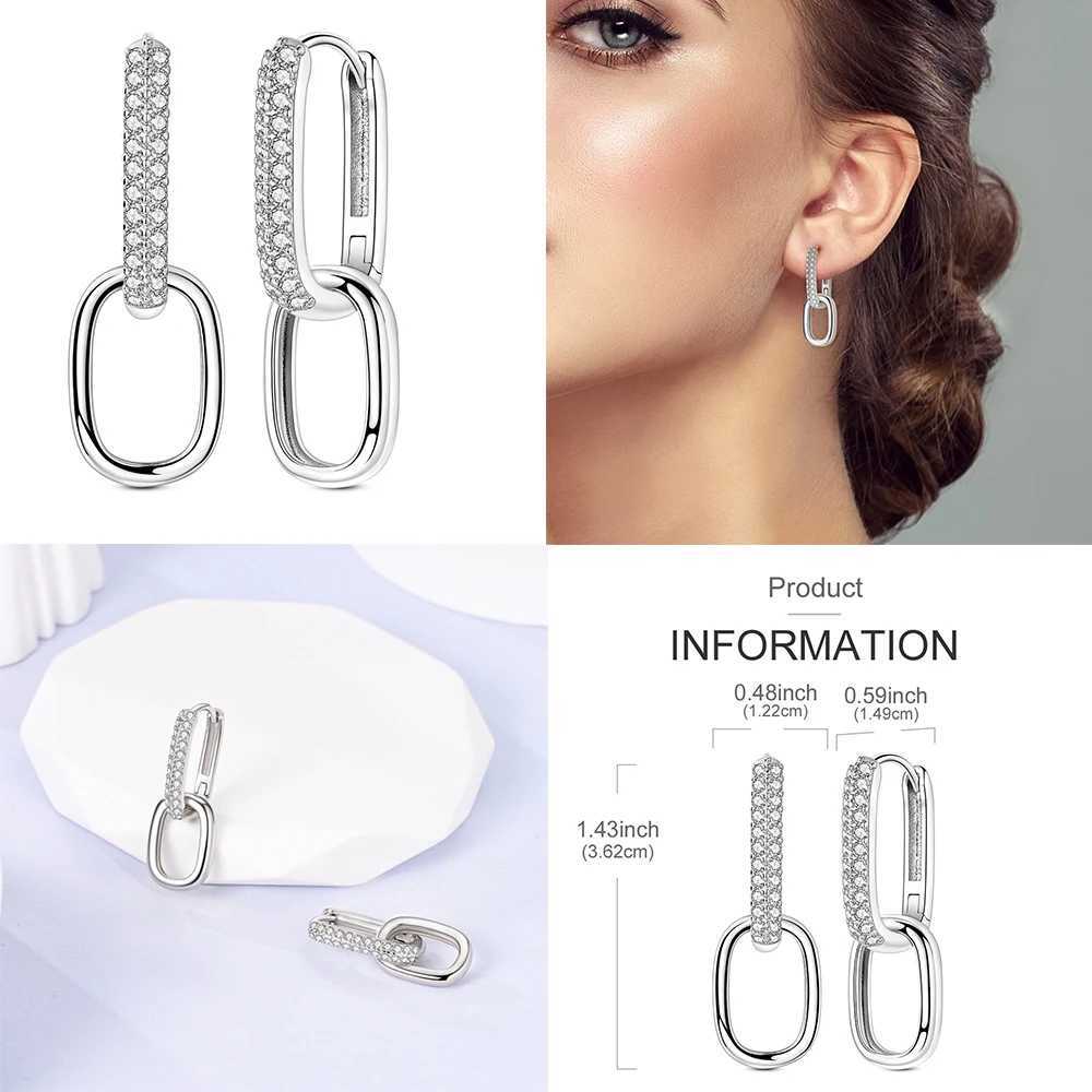 925 Sterling Silver Colored Zirconium Hoop Earrings Pave Large Circular Shape Earring Gift For Women Jewelry Anniversary Wedding Y250510