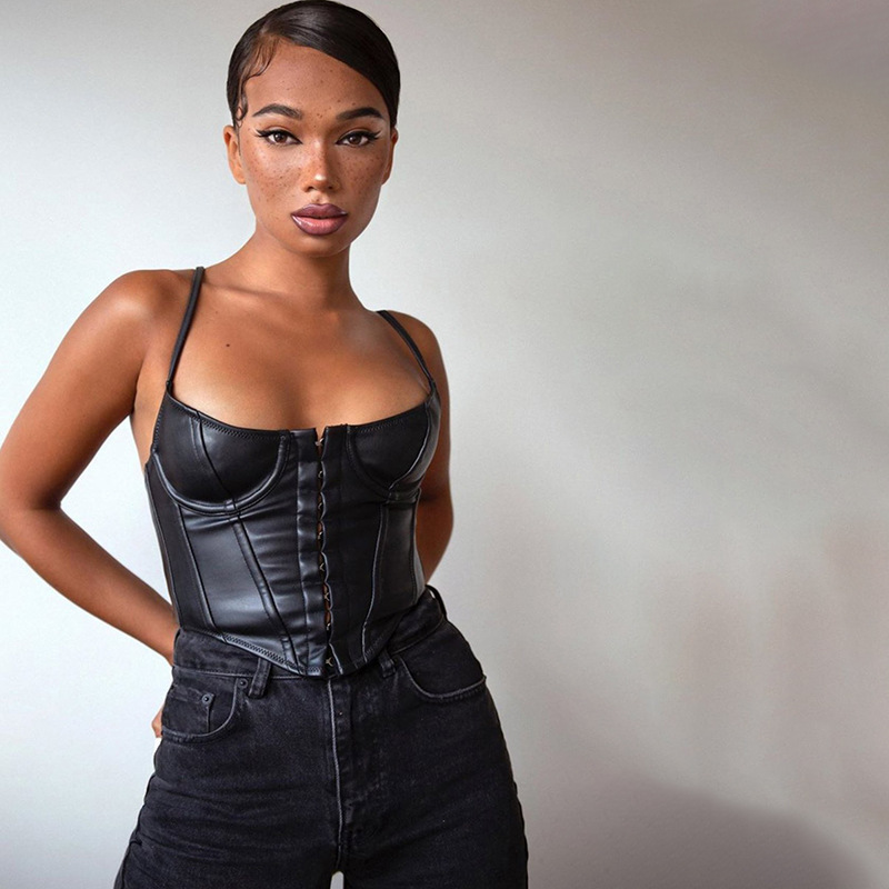 Simple Push - Up Padded Bralette with Buckle Straps - Sexy Slim - Fit U - Neck Crop Top Innerwear for Women