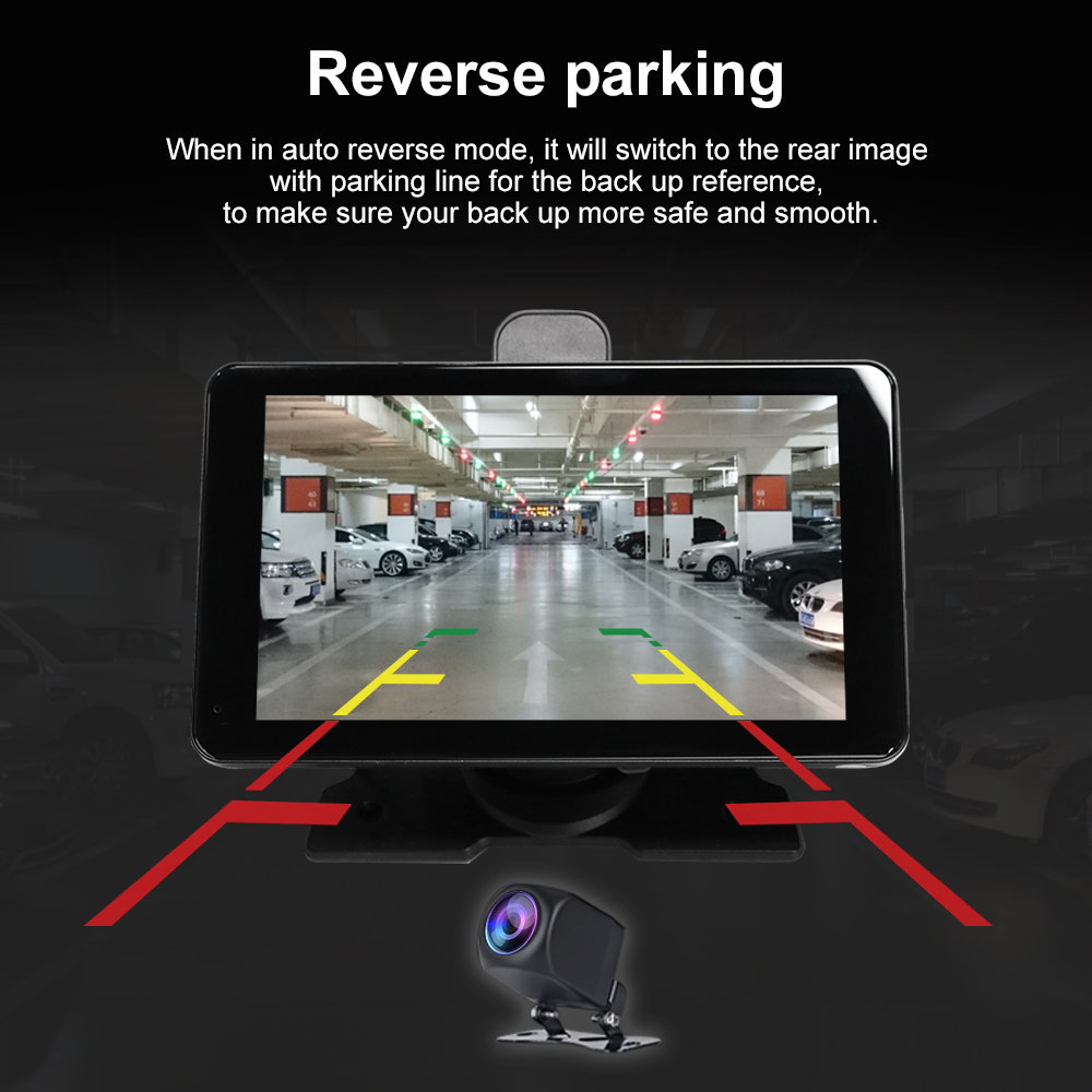 BY-CS74 7-inch In-Car Smart Display with Dual Cameras | Wireless CarPlay/Android Auto | 4K Front & 1080P Rear Cam | Global Multi-Language Support | Li