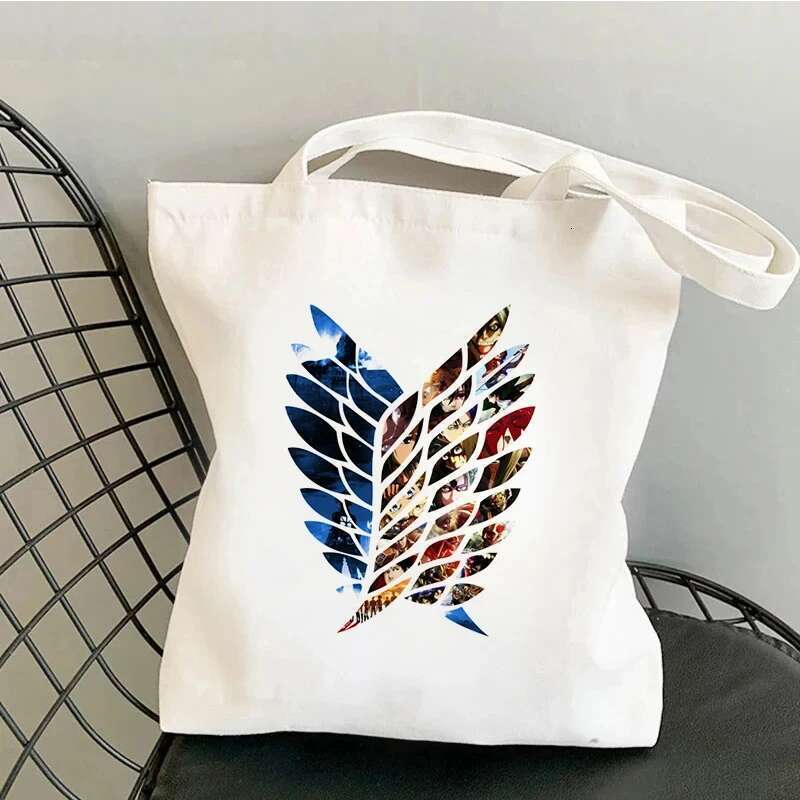 ddmy Shopping Attack Titan Shingeki No Kyojin Shopper Handbag Women's Canvas Shoulder Environmental Large Capacity Bag