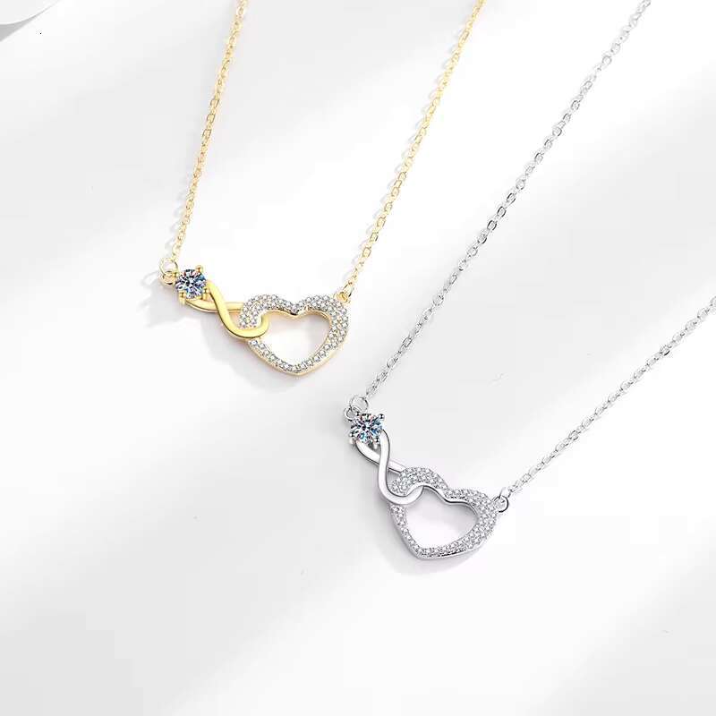 Women's fashion with infinite love, light heart-shaped collarbone pendant necklace