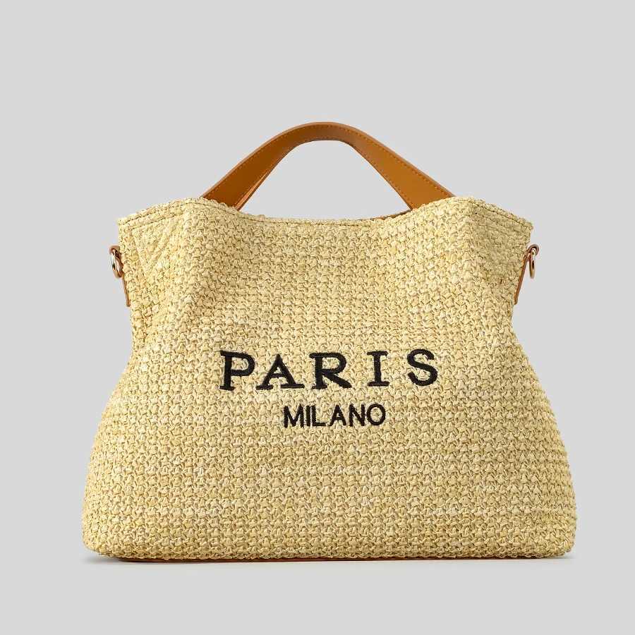 Fashion Letters Straw Women Handbags Casual PP Straw Shoulder Crossbody Bags Summer Beach Large Capacity Tote Bag Holiday 2025 Z250513
