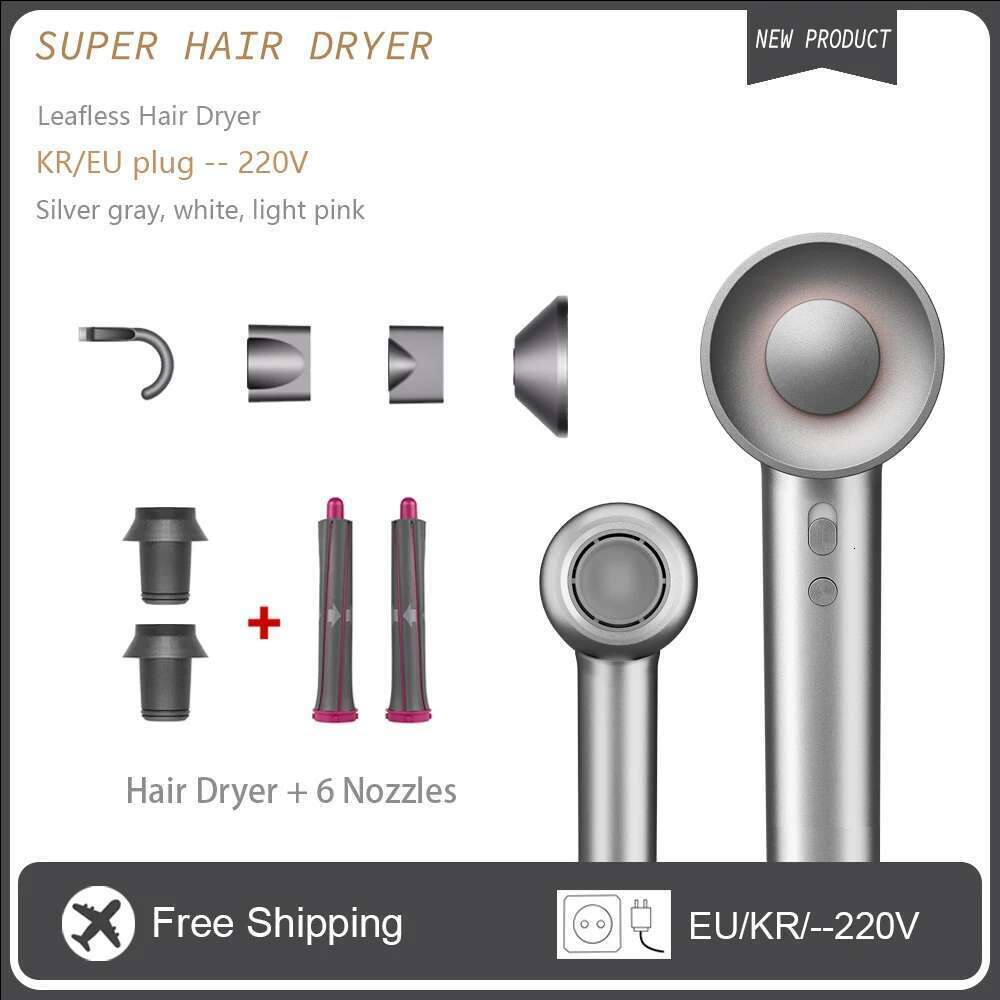 Leafless 220V Professional Hair Dryer 1600W Salon Travel Home Styling Blow Drier Tool