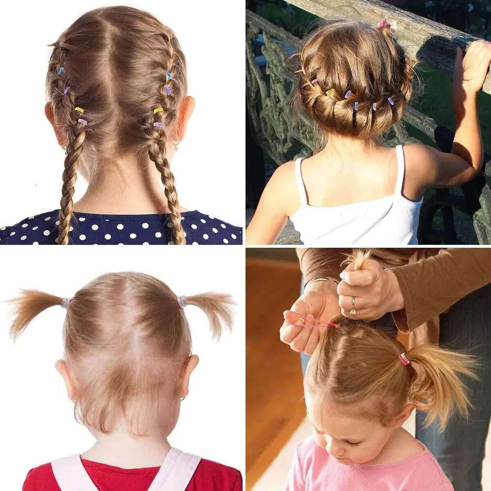 1000/2000Pcs Colorful Small Disposable Bands Scrunchie Girls Elastic Rubber Band Ponytail Holder Accessories Hair Ties
