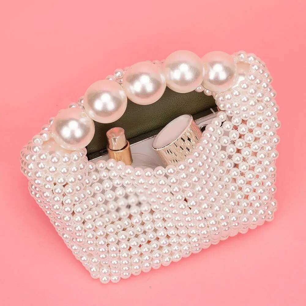 European And American Style New Beaded Summer Women's Pearl Hand Woven Wrist Bag Fashion Temperament Handbag