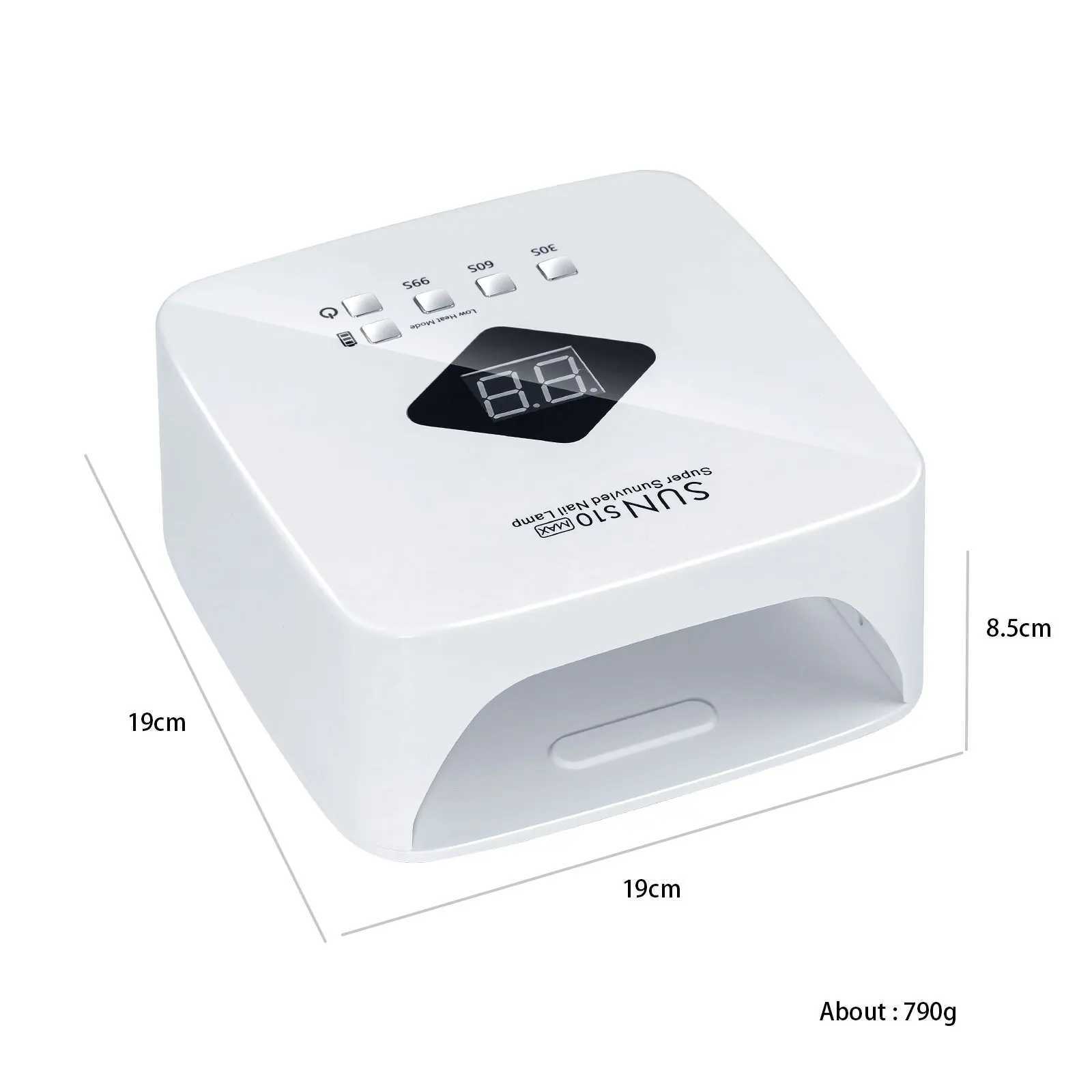 Rechargeable UV LED Smart Nail Dryer Light with HD Display for Quick Drying and Curing All Gel Nail Polish Nail Art Tools W250513