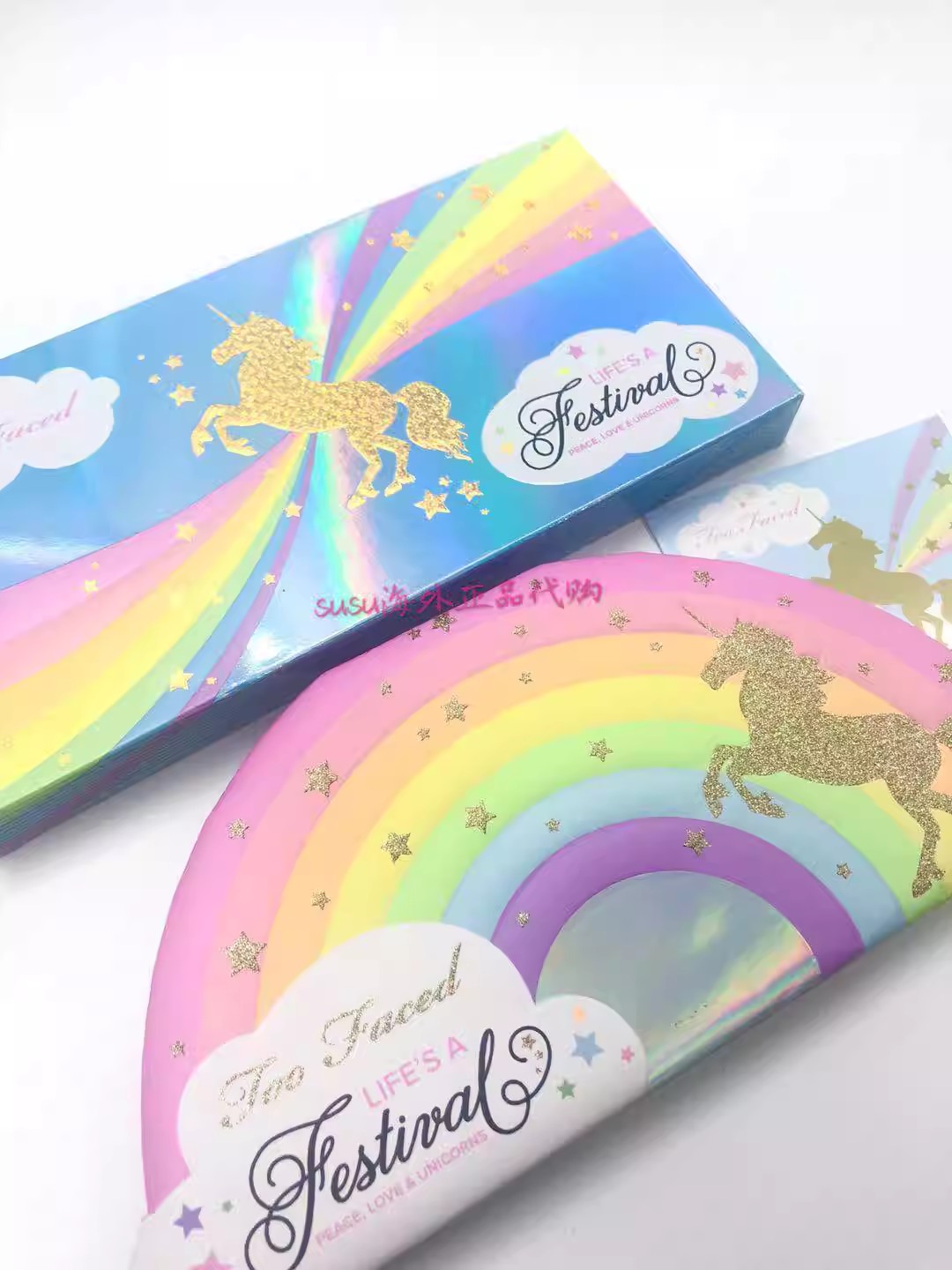Stock Life's A Festival Unicorn Rainbow 12 Color eye shadow Plate