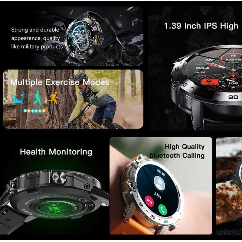 Smart Watch K52 BT Call 1.39inch IPS Big Screen 400mAh Long Standby Health Monitoring Outdoor Sport Men Women Smartwatch M250513
