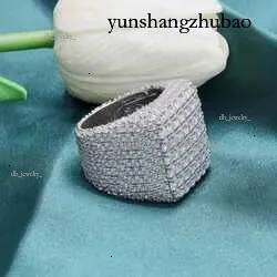Custom Fine Hip Hop Iced Out Vvs Moissanite Ring Sterg Sier Full Men Hiphop Lab Dia