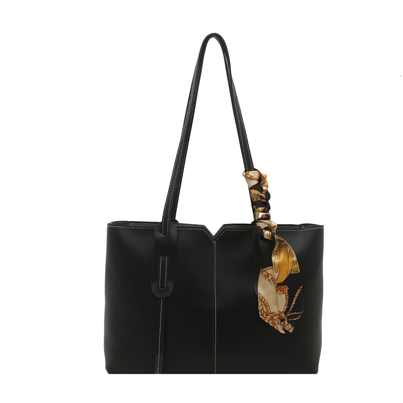Fashion Splicing Handheld Tote Women's 2025 Summer New Style Silk Scarf Light Luxury Shoulder Commuter Underarm Bag