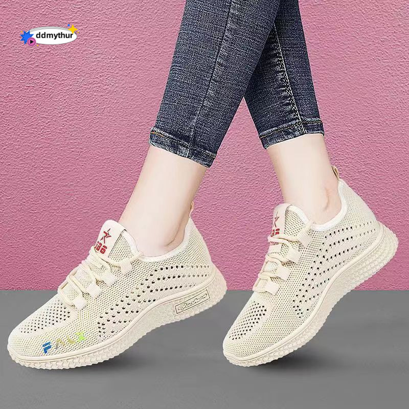 Summer thin, breathable mesh, hollowed out soft sole, mom women's mesh comfortable and non slip shoes, canvas shoes ddmythur