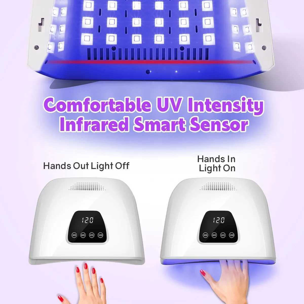 Professional Nail Drying Lamp for Manicure UV LED Nail Lamp For Gel Polish Dryer Machine With Auto Sensor Touch Screens W250513