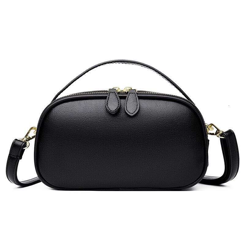 2025 Spring New Cross Shoulder Double Handheld Small Square Soft Leather Casual Women's Bag