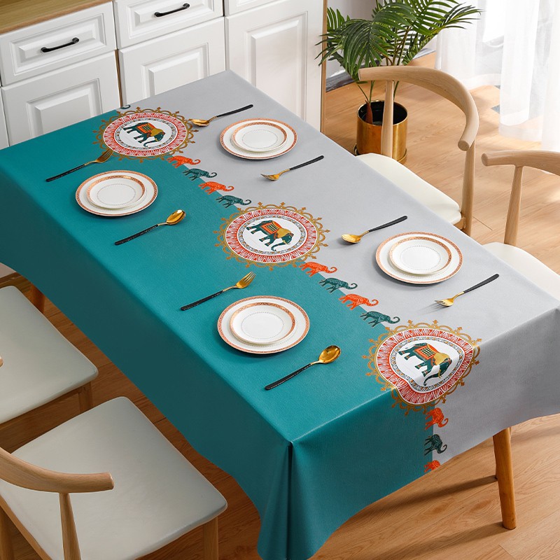 B400 tablecloth oil-proof and waterproof wash-free pvc table mat light luxury high-end dining table mat anti-scalding coffee table rectangular tablecl