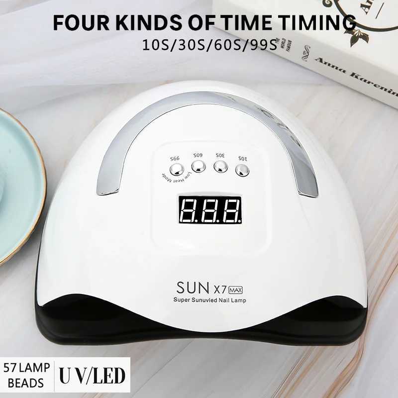 Professional UV LED Nail Lamp with 57 Lamp Beads for Gel Polish Fast Curing Dryer with 4 Timer Settings Nail Drying Light W250513