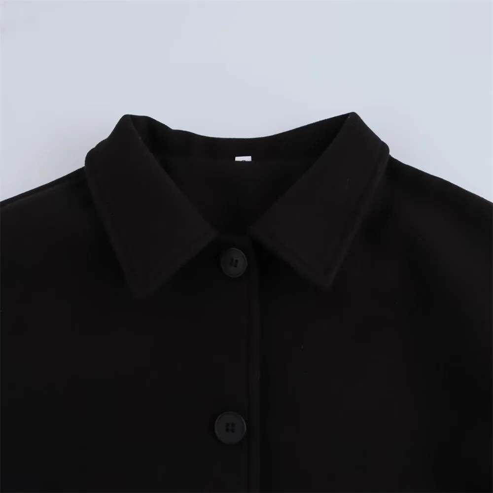 UNIZERA Women's Solid Color Long Sleeve Single breasted Collar Autumn New Woolen Coat