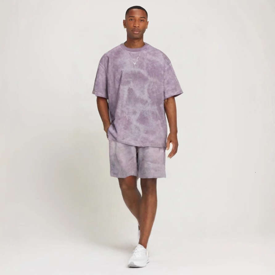 90s 240g combed close knit wool super smooth tie dye men's Harajuku T-shirt