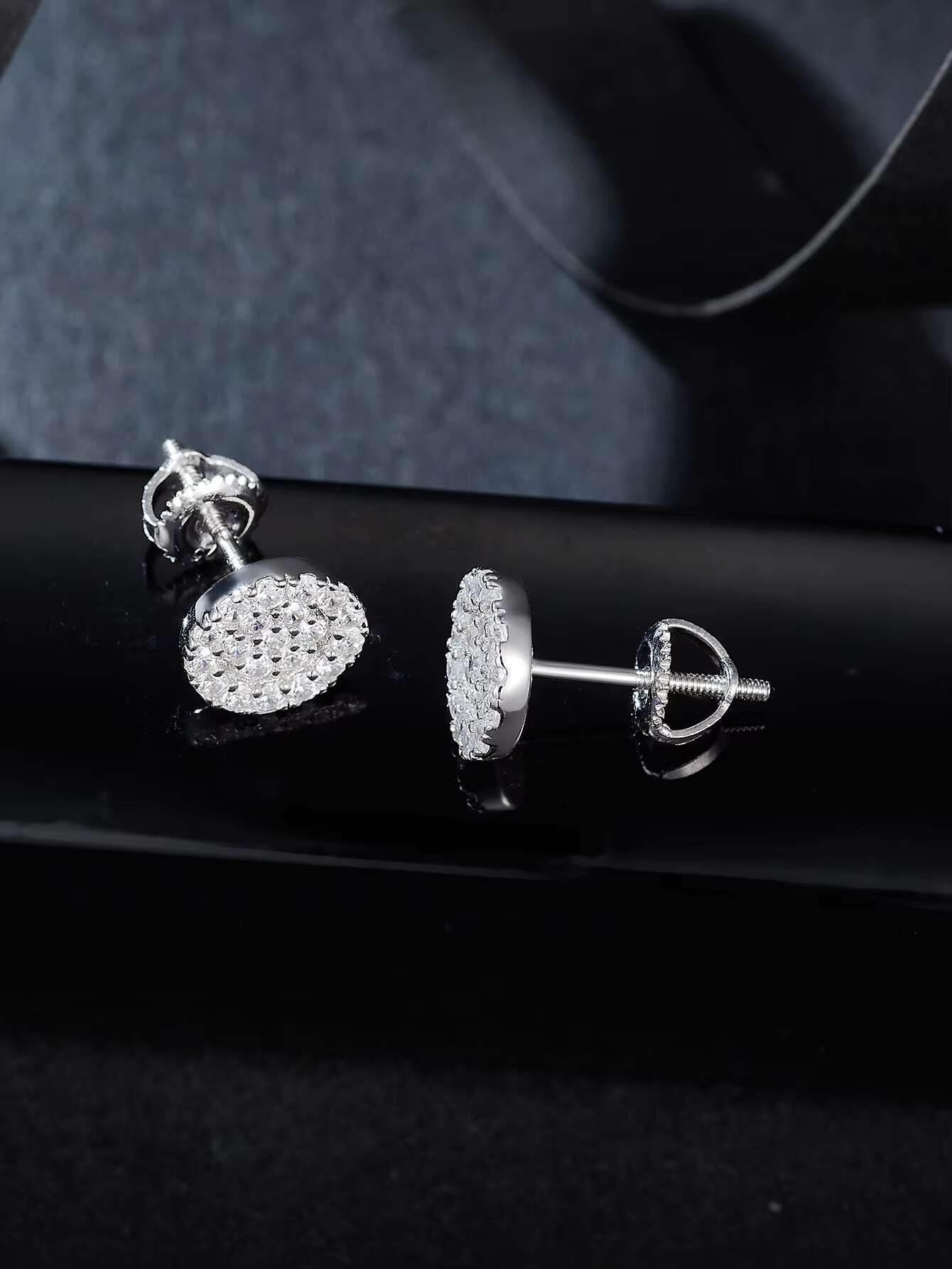 925 Sterling Silver Fine Dangle Earrings with VVS Moissanite Diamond S925 Silver Stud Wedding Birthday Fashion Jewelry Gift
