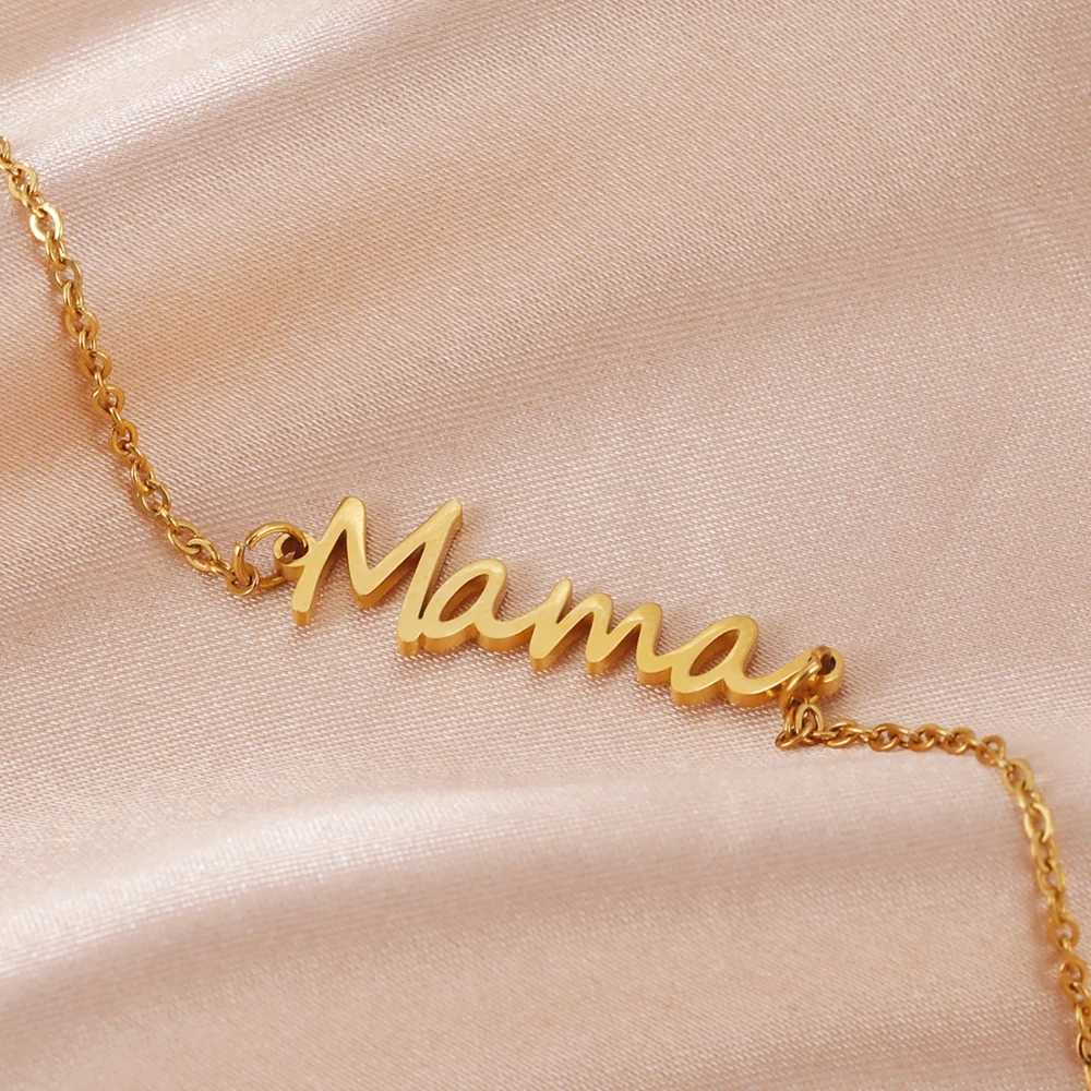 Skyrim Letter Mama Charm Bracelet for Men and Women Stainless Steel Double Layer Beads Chain Bracelets Fashion Jewelry Mothers Day Gift XJ250707