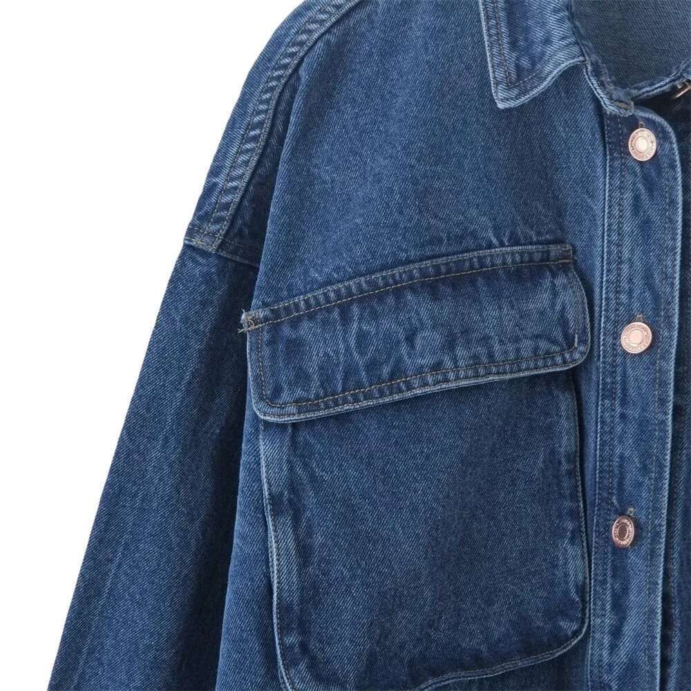 Taop&Za Autumn New Product Women's Fashion Leisure Versatile Collar Long Sleeve Three Dimensional Pocket Cowboy Clothes