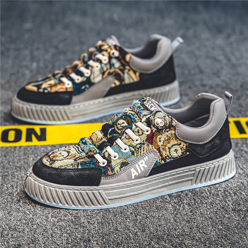 Spring Classic Casual Versatile Printed Casual Shoes Niche Design Fashionable And Trendy Sports Men S Shoes Ddmysaturn