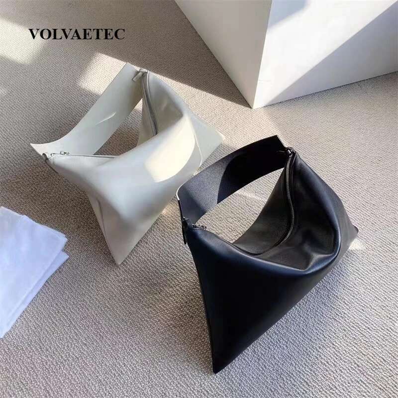 VOAETEC High-Quality Underarm 2025 New Niche Design Contrasting Color Triangular Sheepskin Tote Shoulder Bag