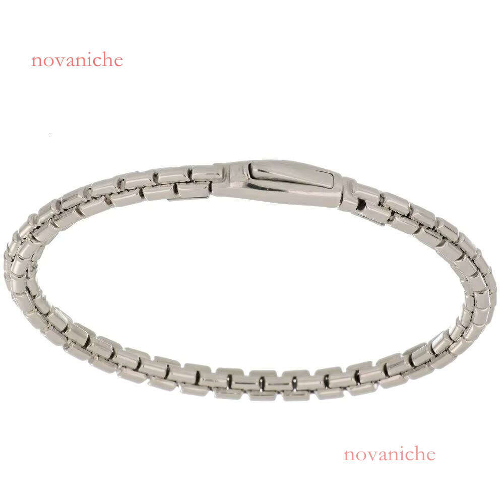 Made in Italy Sier Bracelet Women's Box Chain Fashion Design Polishing High Grade Jewelry Modern Accessories Handmade