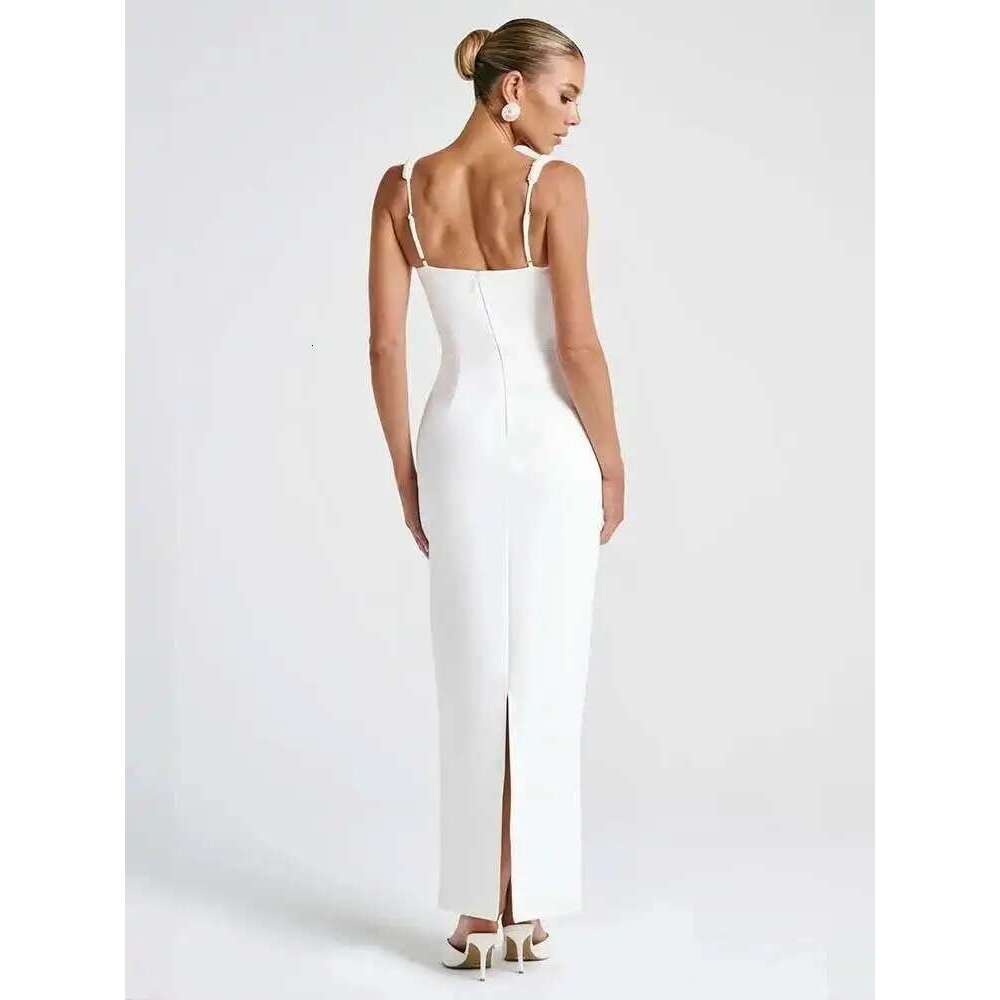 Townlike Pearl Backless Sexy Party Women Spaghetti Strap 2025 Spring Summer Dress Slim Bodycon Maxi Long Dresses