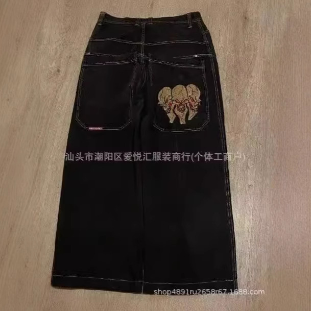 Vintage Full Rhinestone Sequin Jeans Y2K Clothes Men Women Harajuku Hip Hop Sequined Vintage Jeans Low Waist Wide Leg Trousers 250409