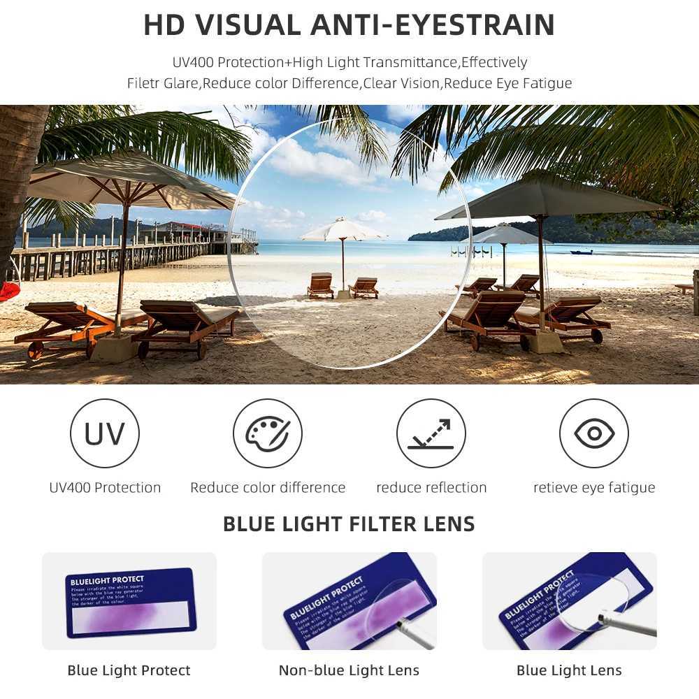Classic Mens Square Frames Anti-blue Light Reading Glasses Myopia Sunglasses Men Photochromic Customized Prescription Glasses W250513