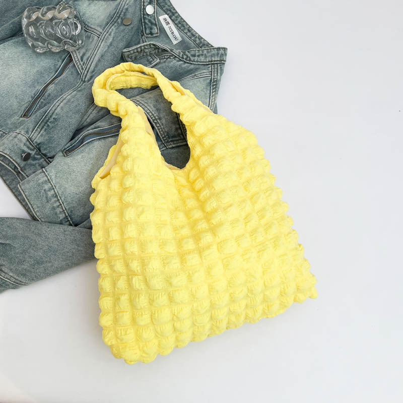 Free Delivery Designer Bag Simple Solid Color Shoulder Stylish Commuter Pleated Cloud Large Capacity Hand Multifunctional Shopping Luxury Bag