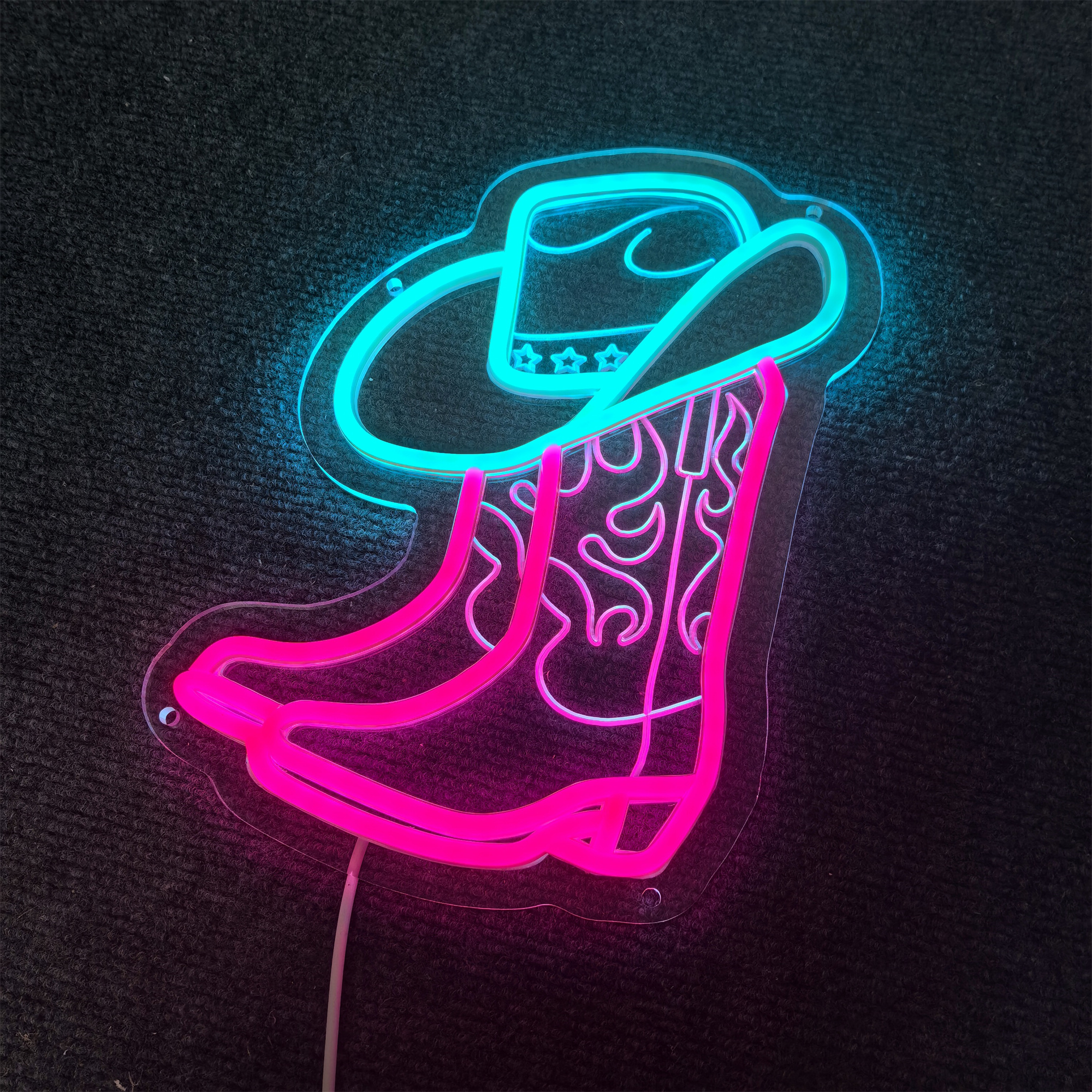 Cowboy Boot Neon Sign, Cowboy Hat Sign for Wall Decor Western Led Light for Bedroom, Bar, Office, Man Cave - Best Gifts for Rodeo Enthusiast, Birthday