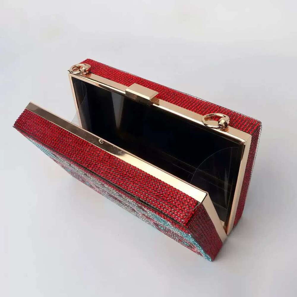 Designer Bag 2025 Fashion Crystal Women's Rhinestone Wedding Clutch Cassette Tape Evening Party Money Purses Handbags Shoulder Bag Luxury Bag